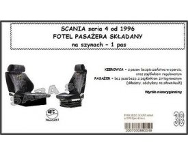 Чехол SCANIA серия 4 от 1996, сиденье пассажира складывается,1ремень 1753